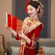 XIUHE Shijia Flaghship oficial Xiuhe ropa de boda Ropa de boda Bride 2025 NUEVA Ropa de tostada Vestido de boda Wedding Wedding Wedding Vestido chino Dragón N-323 Industria pesada Estilo de terciopelo Spot 2xl