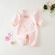 MENGYILAN Sweet Elements Baby Jumpsuit Double Layer Cotton Newborn Clothes Spring and Autumn Clothes Baby Girl Autumn Clothes KM Double Layer Cotton Jade Rabbit Jumpsuit Pink 66cm Recommended for 1-3 months