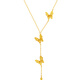 Saturday blessing yellow 18K gold butterfly necklace birthday gift for girlfriend C0616296 40+5cm