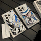 Ai style monster Kidd is suitable for Apple 16promax mobile phone case iPhone 15pus stand 14 animation 13mini color [CY1049 monster Kidd-Glacier silver] IMD color silver iPhone 16pro