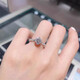Pt950 Platinum Moissanite Color Diamond Ring Proposal Brilliant Star Ring Brilliant Galaxy Niche Gift for Girlfriend Brilliant Star 50 Points - Light Luxury Style Default Open Style (Size Can Be Adjusted)
