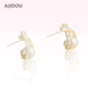 AJIDOU Ajidou earrings for women, the same style in offline malls, niche design pearl zircon pendant earrings, light luxury and versatile