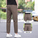 EGMO ice oxygen men's trousers summer thin business loose straight cotton nine-point pants ice silk trendy brand breathable trousers brown 9201 30