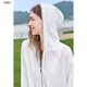
Baitu betu women's clothing 2025 summer new short jacket fashionable versatile lace hooded thin jacket for women 2507T35 beige M