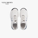 VICKI BROWN VB men's shoes French brand fashionable embroidered white shoes comfortable and versatile casual shoes men's business casual leather shoes white blue 38