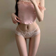 FitonTon3条装内裤女性感纯欲女士内裤蕾丝高级缎面花边比基尼三角短裤L