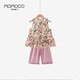 Mamimaca Momoco Girls Sommerkleidung Kinder zweiteiler Sommer Full Print Flower Fashion Set Full Print 130