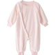 Qilado Baby Autumn and Winter Coral Velvet One-piece Clothing for Baby Girls Going Out Winter Clothes with Velvet Thickened Winter Pajamas for Small Months, Light Pink (Single Layer Regular Style) 90cm