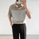 Scarecrow (MEXICAN) summer ice silk cool cotton and linen light luxury style Henry collar short shirt trendy men's stripes white L (110-130Jin Jin equals 0.5 kg)
