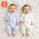 Babyprints newborn onesie 2 pack baby cotton underwear thin four-season climbing suit soft baby harp blue 52