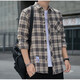 Camisa informal de Pure Yishion a cuadros Plaid Spring y Autumn Camisa de manga larga Top K12108 White M _90-110Jin [Jin equivale a 0.5 kg]