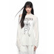 
Micro-transparent sunscreen blouse long-sleeved T-shirt for women's summer thin printed loose slimming top insGXXX96-60029 White L