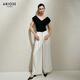 
Ainos Essi [same style in the mall] 2025 summer new product Laiser jeans high waist wide-leg pants women 40533284 white L