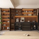 Quanpinwu 2025 NOUVEAU STYLE MÉDEVAL BATÉE MEUR INTÉGRÉ HIGH Armoire à vin Armoire de rangement Retro Armoire de rangement rétro American Walnut + Starry Sky Black Style 12240 * 32/4