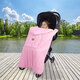 Baby stroller cover blanket for baby to go out in autumn and winter, warm windproof cloak, strap, waist stool, children's windshield blanket, beige bear, velvet cloak 75*78cm