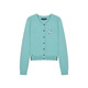 Teenie Weenie Bear Women's Wool Sweater 2025 Autumn New Simple Fashion Light Thin Round Neck Cardigan Mint S