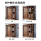Haoxuan solid wood wardrobe home bedroom sliding door 2025 popular ecological board cabinet rental hanging wardrobe walnut color 1.6m three-door main cabinet (60cm deep solid wood)