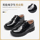 
Children's leather shoes for boys British style black leather shoes performance shoes campus soft sole single shoes matte British style size 39 inner length 23.5/suitable for foot length 22.5cm
