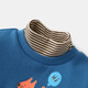 
ciciibear baby plus velvet sweatshirt winter boy red top spring and winter children warm half turtle neck bottom shirt thick Nebula blue 110