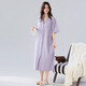Cobreador para mujeres Summer de manga corta 2025 Nuevo pijama dulce y lindo al aire libre, ropa para el hogar de algodón, moda de alta gama [QM826] Star Purple Rayed Women's Skirt L (recomendado 100-120 Jin [Jin iguala 0.5 kg])