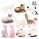 Shantoulin Village Children's Toy's Simulation Modèle Animal MinI Cat Ragdoll Cat Trois chat Cat sans cheveux Éducation précoce