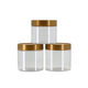 Round square plastic sealed jar transparent food empty plastic bottle nut biscuit flower tea dried fruit packaging storage jar 86*12044g + golden grooved cover + pressure sensitive 50
