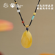 Potala Palace Beeswax Agate Pendant for Men and Women with Lapis Lazuli and Hetian Jade 925 Silver Zakiram Necklace Birthday Gift