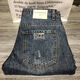 QLTQZQ pantalones cortos de mezclilla bordados hombres sueltos de lavado casual de verano 2025 mendigo rasgado de cinco puntos Azul N9902 Azules Azules de cinco puntos 28