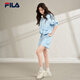 Fila Damens gewebte Jacke Yang mi gleicher Stil 2025 Herbst Neue Mode lässig Lose Sonnenschutz Kapuze mit Hanging Blue-lb M 165/84a/m