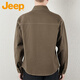 JEEP Jeep long-sleeved shirt men's spring casual loose jacket men's workwear all-match shirt men's khaki 4XL