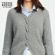 Teenie Weenie Bear Women's Pull 2025 automne nouveau Retro Retro Fashion Temperament Cable V-Neck Top Gray M