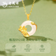 Lao Fengxiang S925 Anemone Peace Buckle Necklace Women's Flower Pendant Jewelry Valentine's Day Birthday Gift for Girlfriend Mom When/Next Day Delivery - Lotus Peace Buckle Necklace