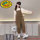G.DuckKids Girls 'Suit Automn Suit 2025 Nouveaux salopets pour enfants Sautpousse à la mode Saison de deux pièces décontractée Ensemble de vêtements pour enfants et de grands vêtements pour enfants Couleur 160 cm
