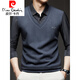 Pierre Cardin gefälschte zweiteilige langärmelige T-Shirt für Männer 2025 Herbst Neuer Trend Top Business Casual Base Shirt Z9758 Grau One Size 120 [141-160]