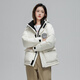 Snow Flying Down Jacket for Women, versatile and fashionable casual men and women same style three-dimensional workwear, large pocket stand collar hooded long down jacket, white 8162 XS /160/80A