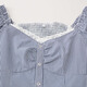 IEF/AIYIFU 2025 Sommer Neue koreanische Version rein und stilvolles Plaid -Design Slim und vielseitige Körperjacke Blau und weiße Plaid L.