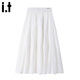 
:CHOCOOLATE it white A-line skirt for women with high waist slim French big hem skirt fluffy cake long skirt white one size