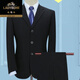 Classic car men's three-piece suit formal loose business casual suit middle-aged dad's suit wedding suit groomsmen large size three-button navy blue (jacket + pants + tie) XL 180 (recommended 140-160 Jin Jin equals 0.5 kg)