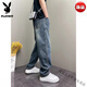 Playboy (Playboy) American Retro Waschanschluss Jeans Frühling und Herbst Trendy Brand Pixie Street-gebratenes Straßen-Gelegenheitsbetriebs-Weitbein-Long-Hosen High-End-Brand-D753-Blau-High-End-Marke M 100-110jin [Jin Equals 0,5 kg] -High-End-Marke.