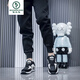 Woodpecker high-end large-size men's shoes summer new sports shoes breathable shoes men's casual and comfortable daddy shoes trendy shoes H9903/white and blue mesh 45