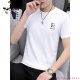 Holzspecker-Eis Silk T-Shirt Herren Kurzarm Sommer Schnell trockener Körperbarren Kleidung runden Hals T-Shirt Trendy Herren halb Ärmeln Trendy Marke D1416 Weiß M 100jin [Jin ist gleich 0,5 kg] -110jin [Jin gleich 0,5 kg]