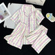 FENTENG (FENTENG) three-piece pajamas for women in summer 2025 new internet celebrity style spring and autumn cloud cotton short-sleeved short-sleeved long trousers home clothes 9922# cloud cotton three-piece set M 70-95Jin [Jin equals 0.5 kg]