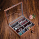 
OUOETY walnut wood glasses box sunroof large capacity glasses sunglasses sunglasses watch decoration storage display walnut wood color