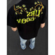 Muwei American heavyweight pure cotton embroidered short-sleeved T-shirt for men and women in summer ice-sensing high-quality casual and versatile couple five-point sleeves CXT2691 black L [recommended 110-130Jin [Jin equals 0.5 kg]]