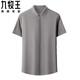 Joeone Men's Clothing, camisa de seda de mulberry, camisa de seda de seda de mediana de mediana edad de manga corta de manga corta sin hierro oscuro 6913# azul marino estilo delgado s 165/84a peso 95-115Jin [Jin equivale a 0.5 kg]