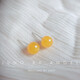 Feiyu Fat Donglai same style beeswax earrings natural topaz color simple fashion versatile jade earrings S pure silver small ears mini 4mm