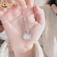 CHINA GOLD 925 Silver Chalcedony Cat Necklace Light Luxury Niche Lucky Cat Clavicle Chain Birthday Gift for Girlfriend Girl 925 Silver Chalcedony Cat Necklace Brand Gift Box