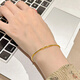 Fat Donglai's same style 18k gold bracelet, original, classic, versatile, handmade, niche design for women, simple and extremely fine ring, extremely small square bracelet 60mm (medium size)
