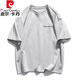 
Pierre cardin 2025 short-sleeved T-shirt American men and women summer round neck loose casual versatile trendy couple five-point sleeve half-sleeved t TY6630 black S [Suggestion: 80-110Jin [Jin equals 0.5 kg]]