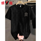 Yalu kurzärmeliges T-Shirt für Herrenfarbmuster Hemd für Sommere Europäische Produkte Neues lässiges cooles trendy rundes Hals kurzärmelig für Männer Q6628 Brown XL (Empfohlen 135-150jin [Jin gleich 0,5 kg]))